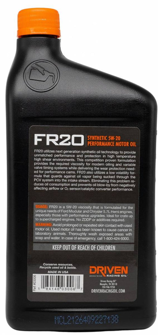 FR20 5W-20 Synthetic Street Performance Oil