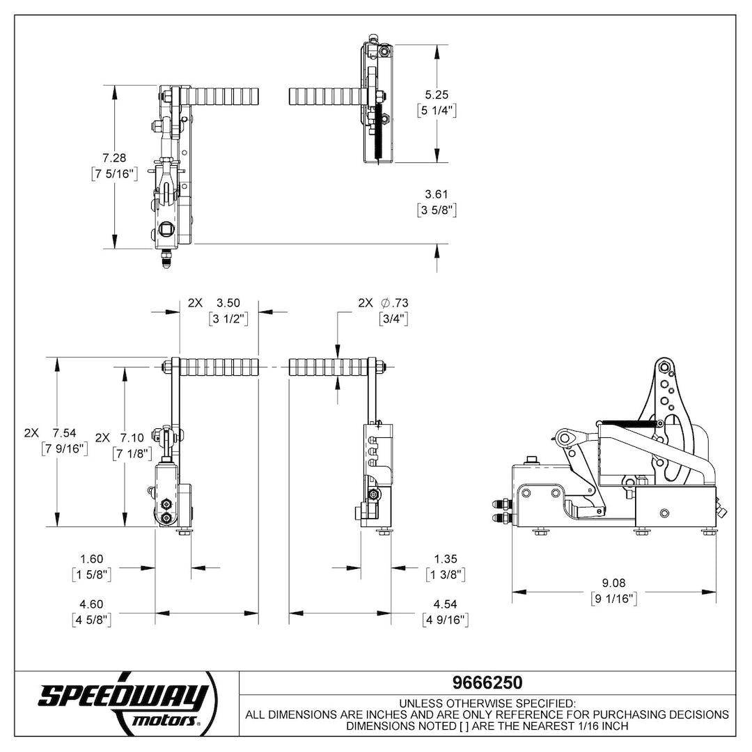 EMi Eagle Motorsports Micro Sprint Adjustable Pedal Assembly