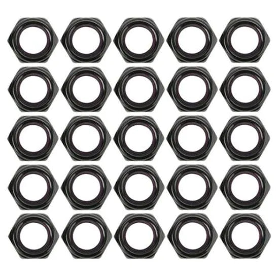 SM Steel Black Half Nyloc Nuts,1/2 Inch-20 Thread 25pk