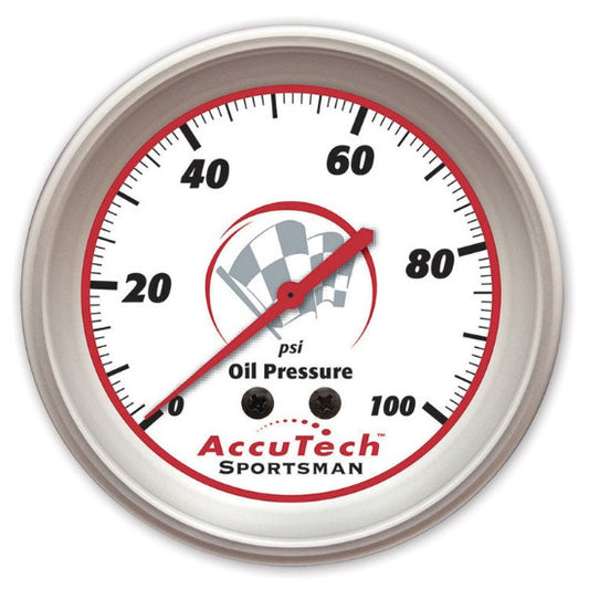 AccuTech Sportsman Oil Pressure Gauge 0-100PSI