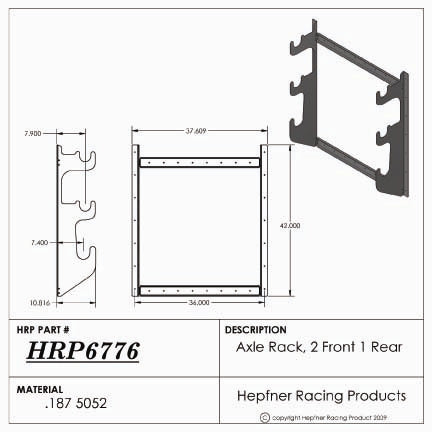 HRP Axle Rack Holds 2 Front & 1 Rear White Powder Coat