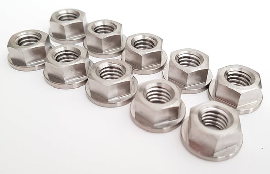 BK Ti Components Titanium Front  Hub Nuts 10 of 3/8 Unc Hex 9/16in
