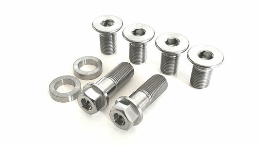 BK Ti Components Titanium Rear Long Radius Rod Mount Kit 4 off 1/2 Unf x 3/4 Tapered Allen Drive 2 off 1/2Unf x 1 3/8 2 off Heim Spacers