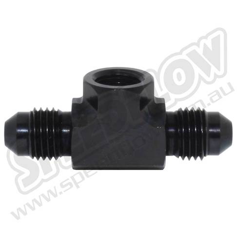 Speedflow -4 Tee 1/8" NPT Port on Branch
