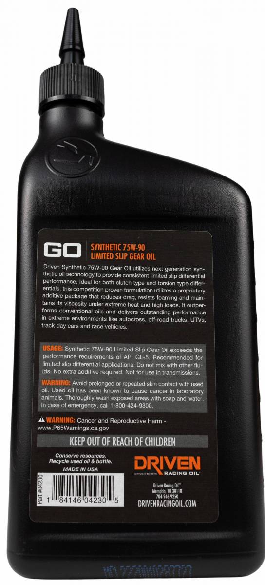 75W-90 Synthetic Limited Slip Gear Oil