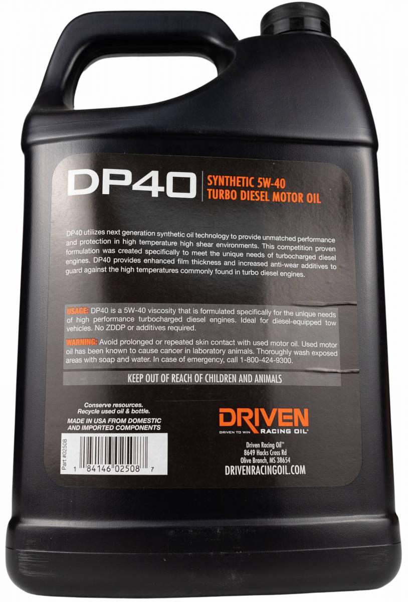 DP40 5W-40 Synthetic Turbo Diesel Oil - 1 Gallon