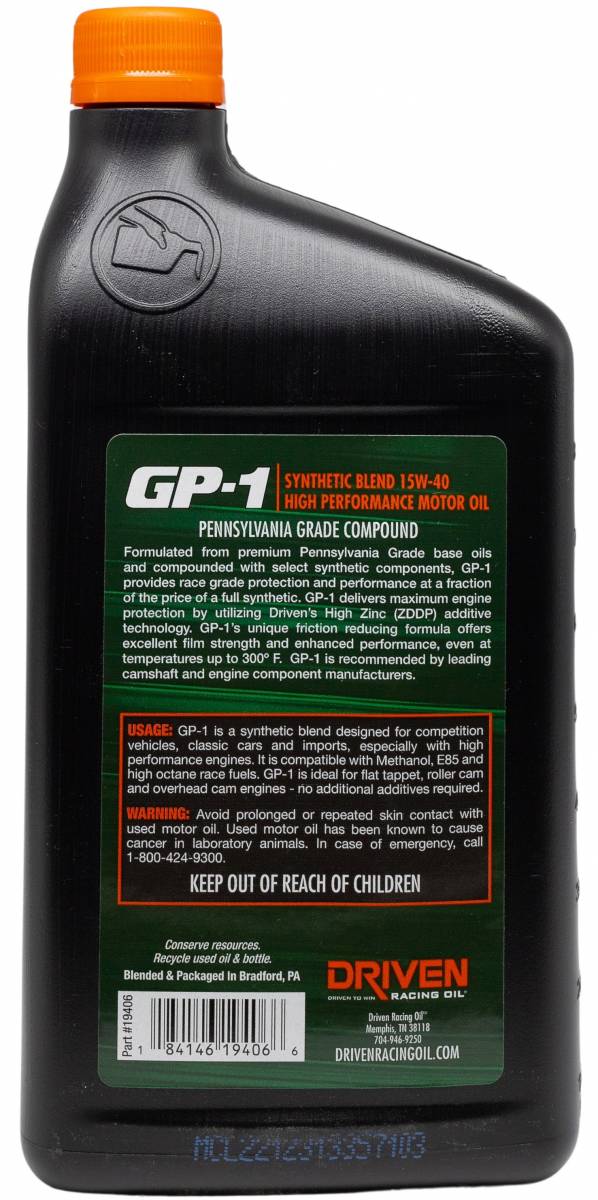 GP-1 15W-40 Synthetic Blend High Performance Oil