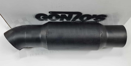Gonzo Racing Muffler 3.5" in/out, Standard Entry, With Turndown