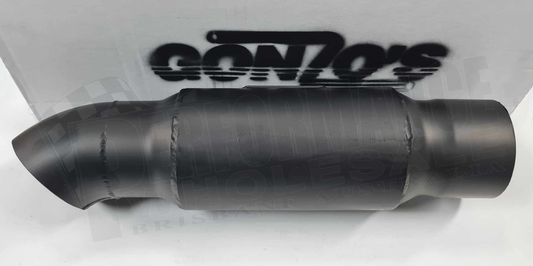Gonzo Racing Muffler 3.5" in/out, Expand Entry, With Turndown