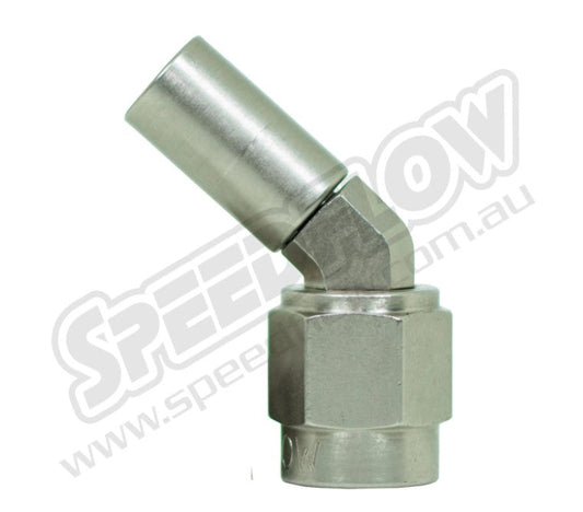 Speedflow 520 Crimp Series Steel 45 Degree Hose End