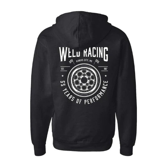 WELD Racing Black XL Zip Hoodie with Heritage Crest