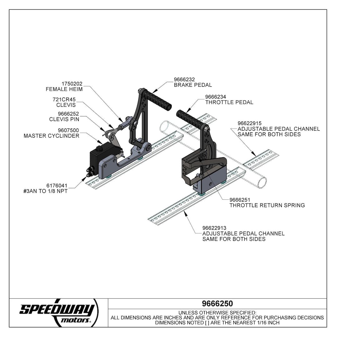 Speeday Micro EMi Eagle Motorsports Micro Sprint Adjustable Pedal Assembly ...