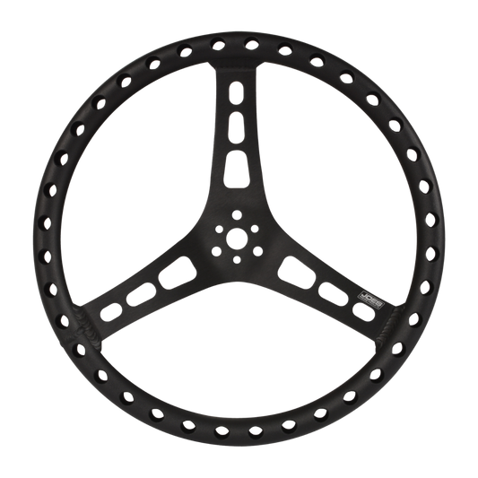 JOES Lightweight Aluminium 14" Flat Steering Wheel ~ Black