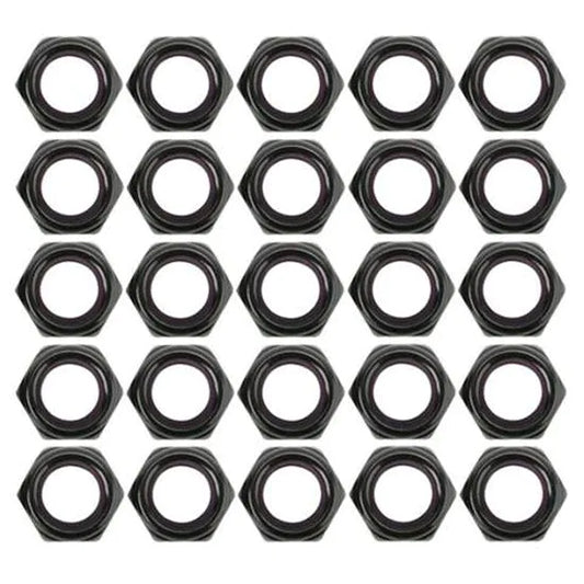 SM Steel Black Half Nyloc Nuts,1/2 Inch-20 Thread 25pk