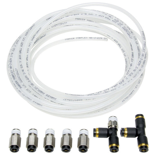 Allstar Nylon Brake Line Kit 30 Feet with 2 Tee & 5 Straight Fittings