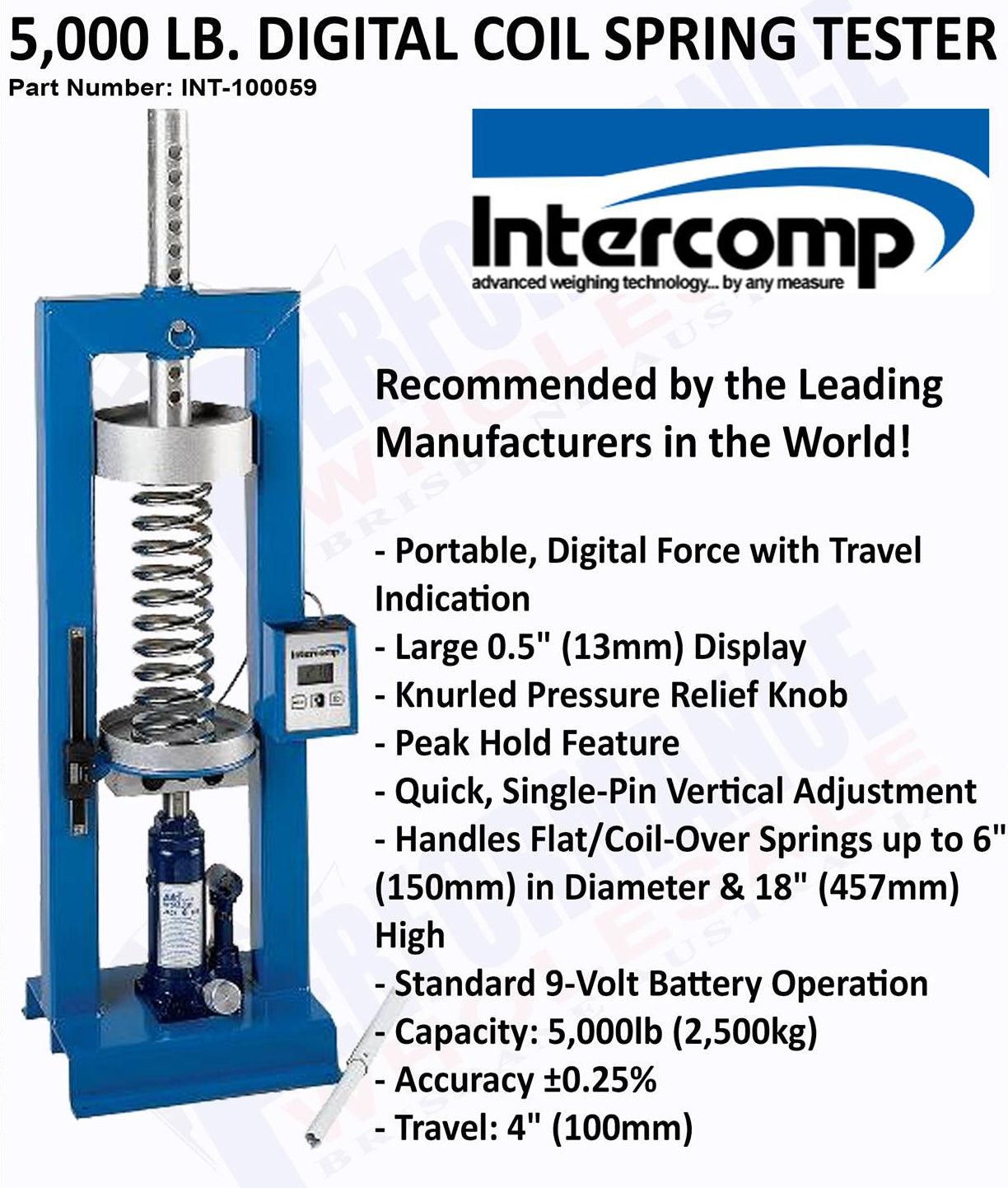 Intercomp Coil Spring Intercomp 5,000 LB. Digital Coil Spring Tester – Queensland Speedway ...