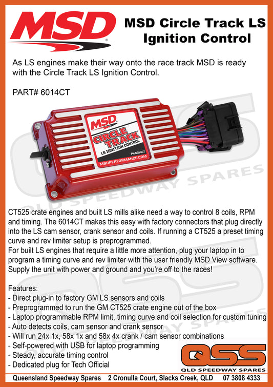 MSD Circle Track LS Ignition Control System Suit CT525 Engine